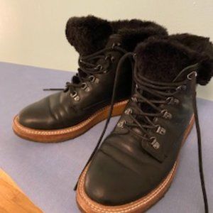 Botkier Leather Faux Fur Lined Boots